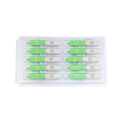 Alligator clip, front bar wedge, SM, 52mm, for drop cable, vertical input, SC/APC 90 degree fiber optic connector