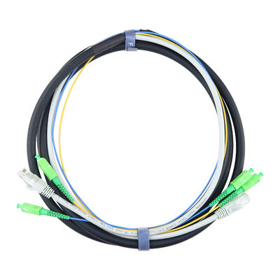 Ensamblaje de cable de fibra óptica híbrido prefabricado de doble extremo para interiores con conector SC